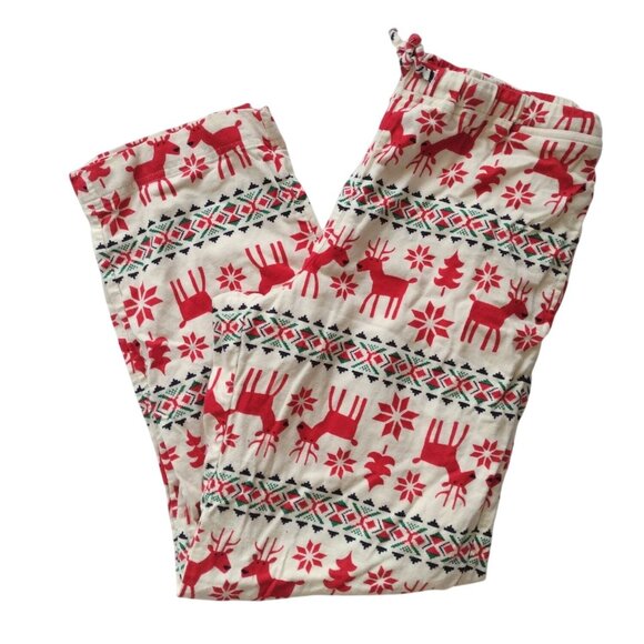 Hanna Andersson Other - Hanna Andersson Adults Reindeer Flannel Pajama Pants M 100% Cotton Flannel PJs